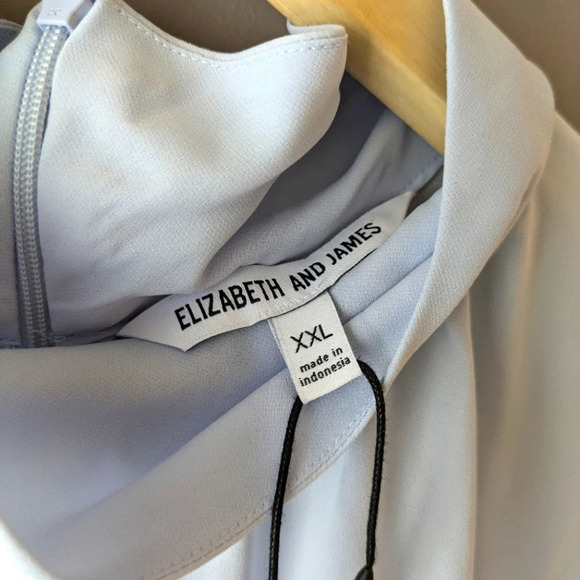 Elizabeth and James blue chiffon long sleeves blouse XXL NWT - Picture 2 of 11